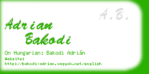 adrian bakodi business card